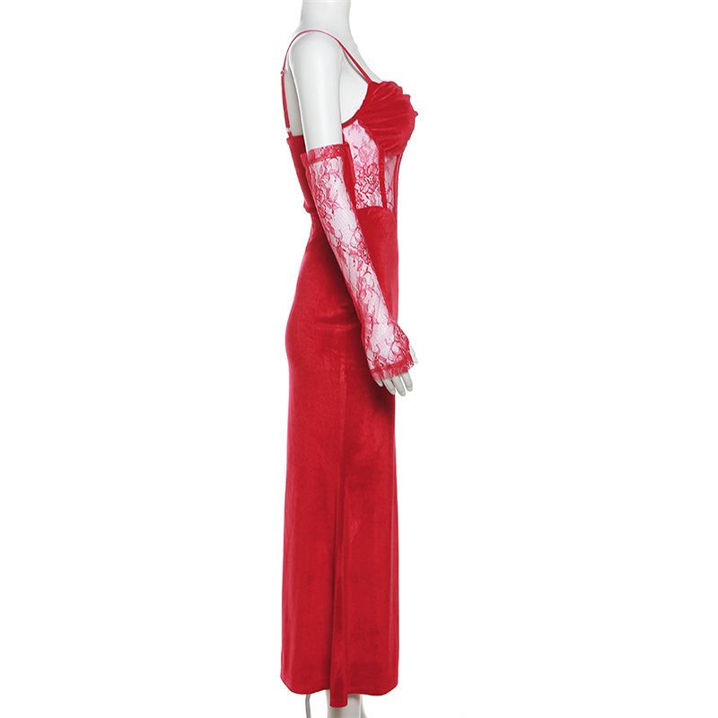 Title 17, Modisches, schulterfreies Sling-Kleid für Damen