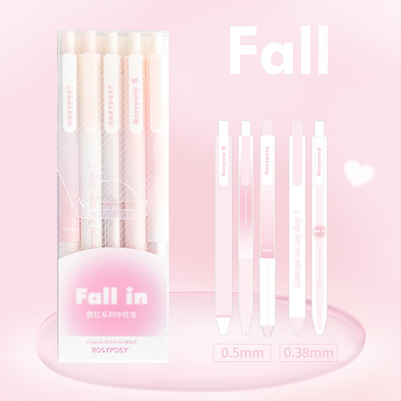 Gel Pen Set Blush Gradient Writing Signature (0.5mm-Blush
