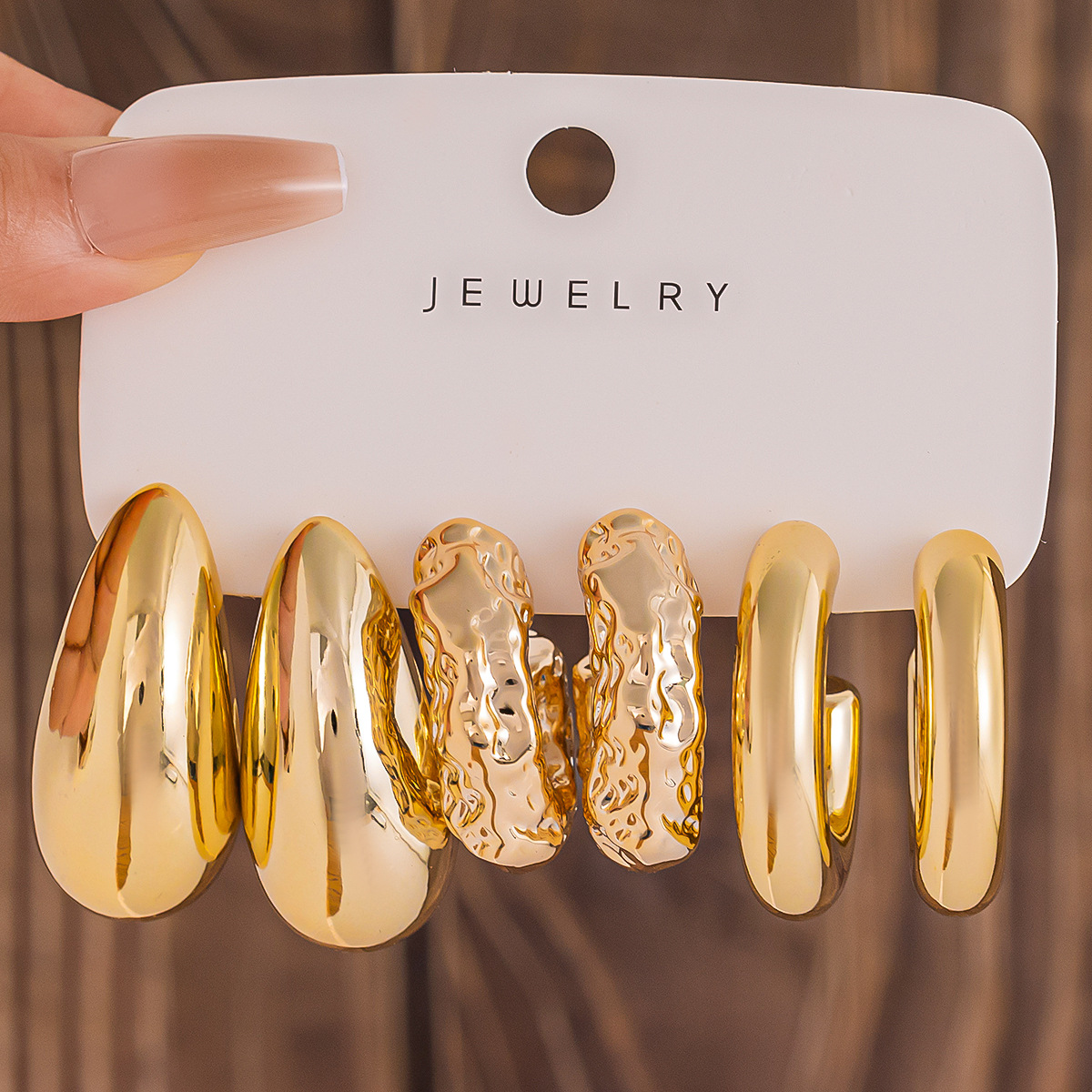 Fashionable Tassel Simple Creative And Personalized C-Shaped Waterdrop Stud Earrings