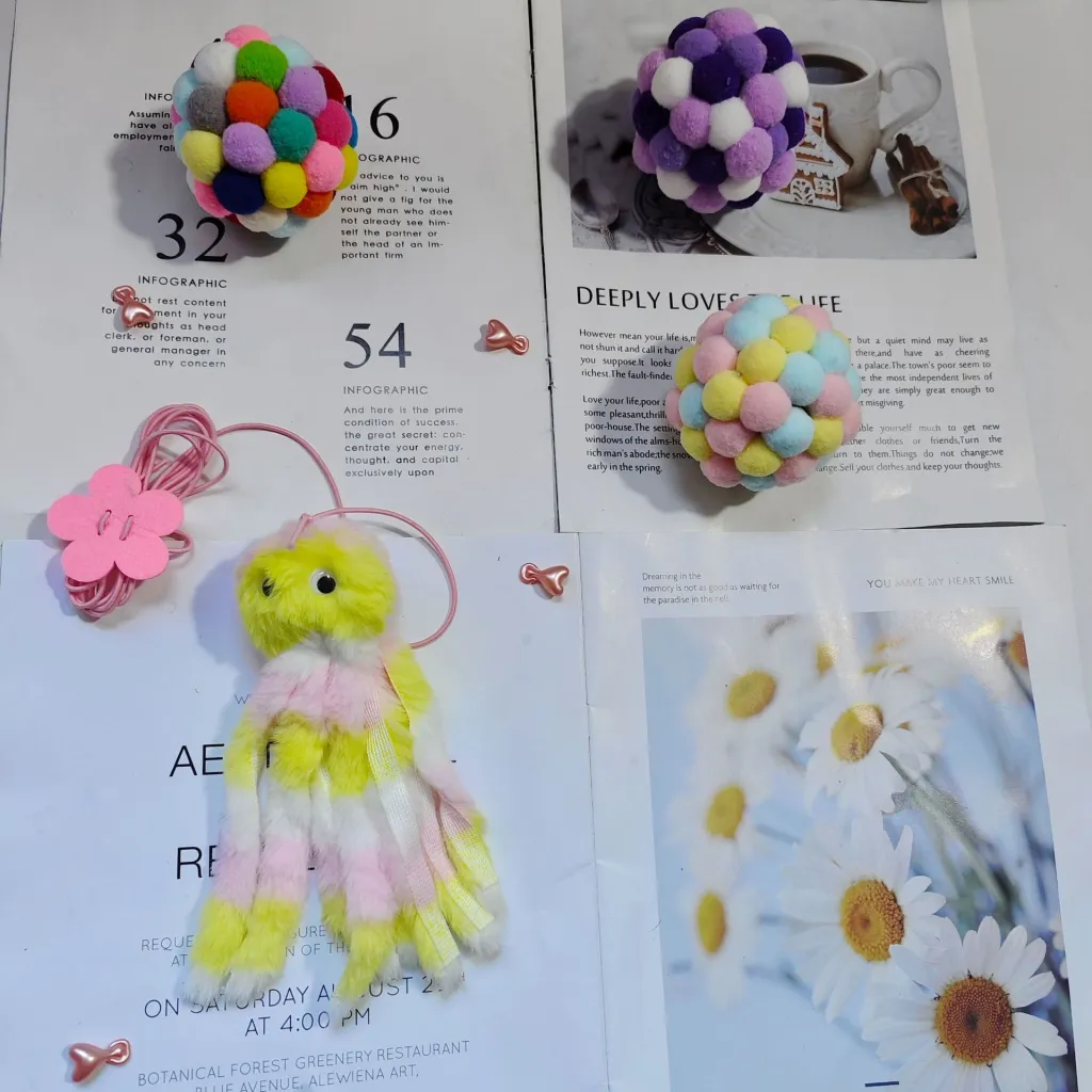 Household Adjustable Cat Teaser Toy - Pink Yellow Small Octopus