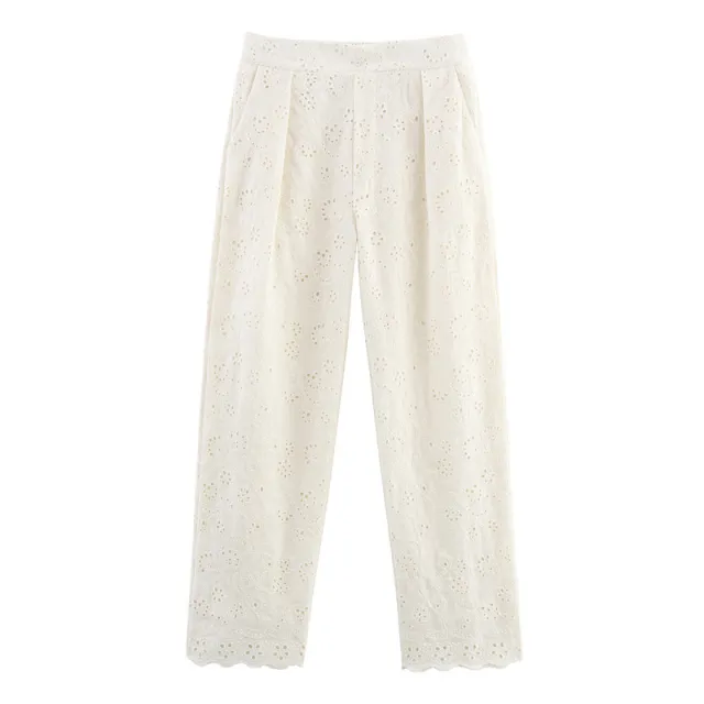 Summer Hollow Embroidered Women's Shirt Pants Suit Pants - Shop at LoveMi