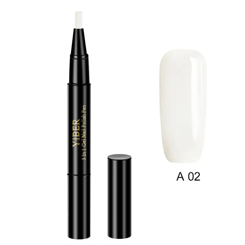 5pcs Nail Polish Pen 3 In 1 One Step Glue Pen Multicolor
