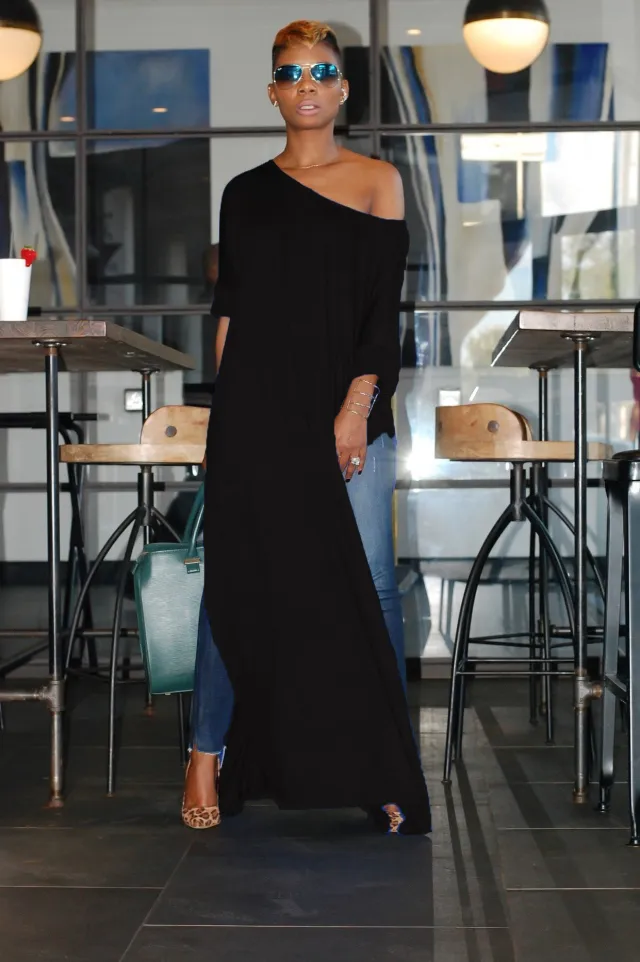 Women's Irregular Simple Solid Color Round Neck Shirt With Half Sleeve Dress Black - Shop at LoveMi