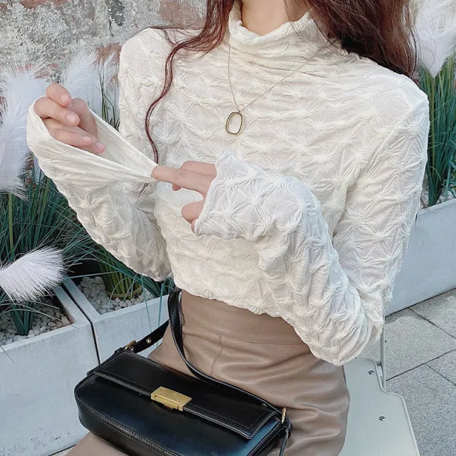 Autumn And Winter Brown Long sleeved T shirt Female All matching Slim Fit Brown - Shop at LoveMi