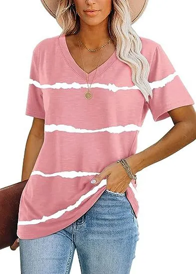 Simple Casual V neck Short Sleeve Lbw2300801048 - Shop at LoveMi