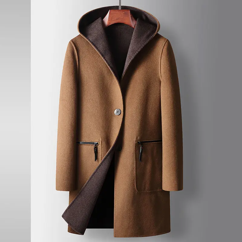Mens Mid-Length Wool Coat