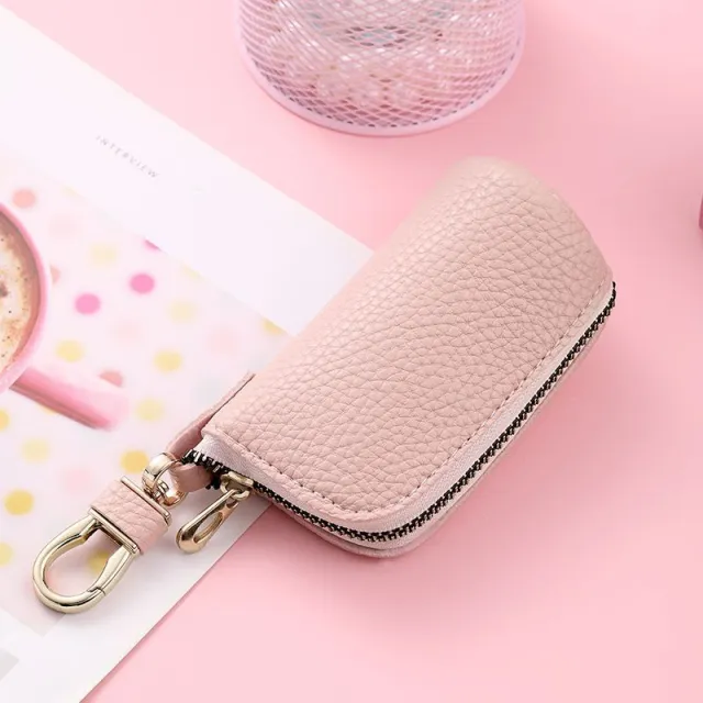Fashion Simple Men's Home Zipper Car Key Ring Pink - Shop at LoveMi