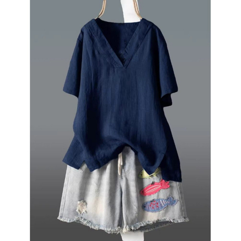 Loose-fitting Artistic Summer Top For Women 8