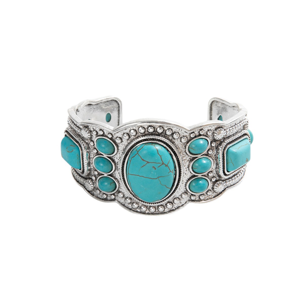 French-style Retro Ethnic Turquoise Bracelet For Women