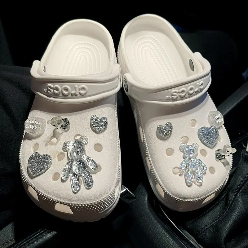 Crystal Bear Cave Shoes Accessories Shoe Buckle Flower