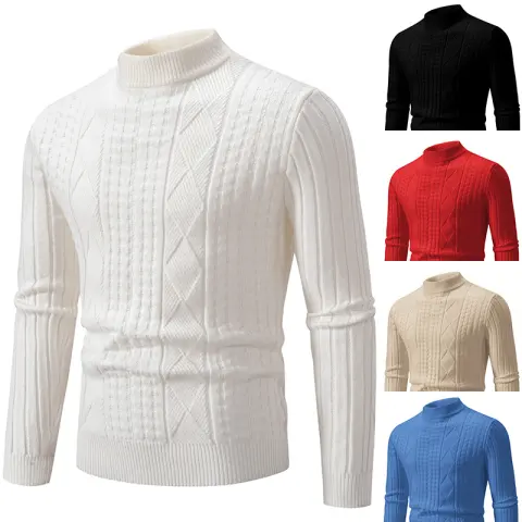 Men's Sweater Woven Casual Pullover Bottoming Shirt