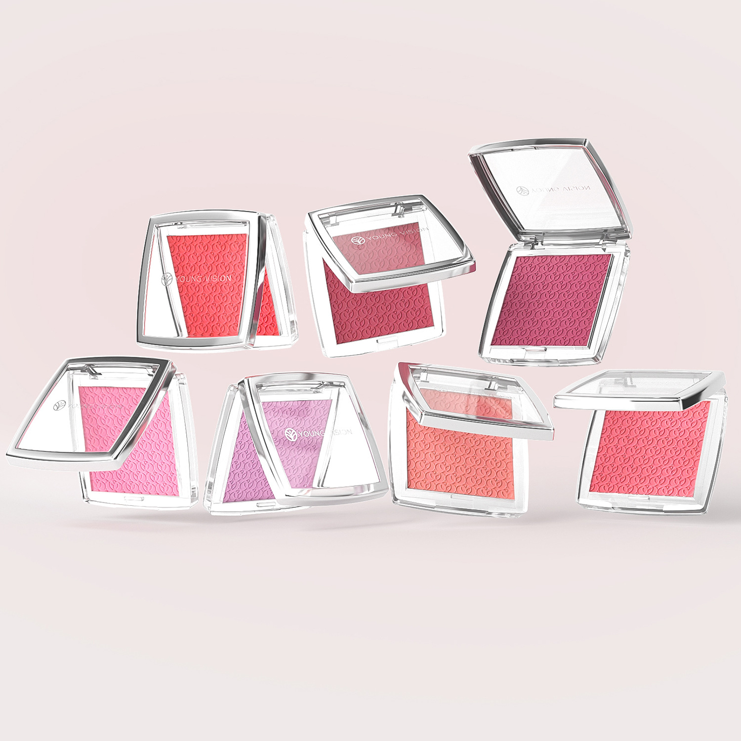 7-Color Soft Mist Embossed Blush Palette