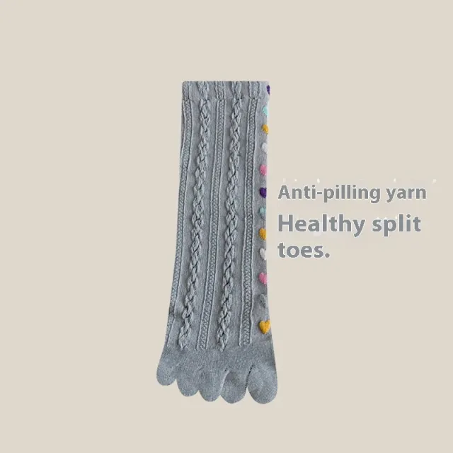 Women's Love Split Toe Breathable Sweat Absorbing Long Socks No 5 Color - Shop at LoveMi