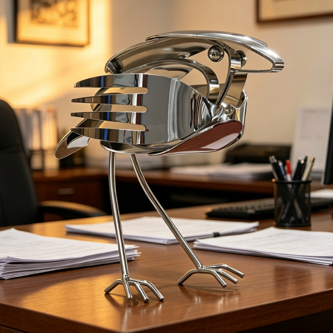 Portable Robin Metal Art Sculpture Ornament — 1