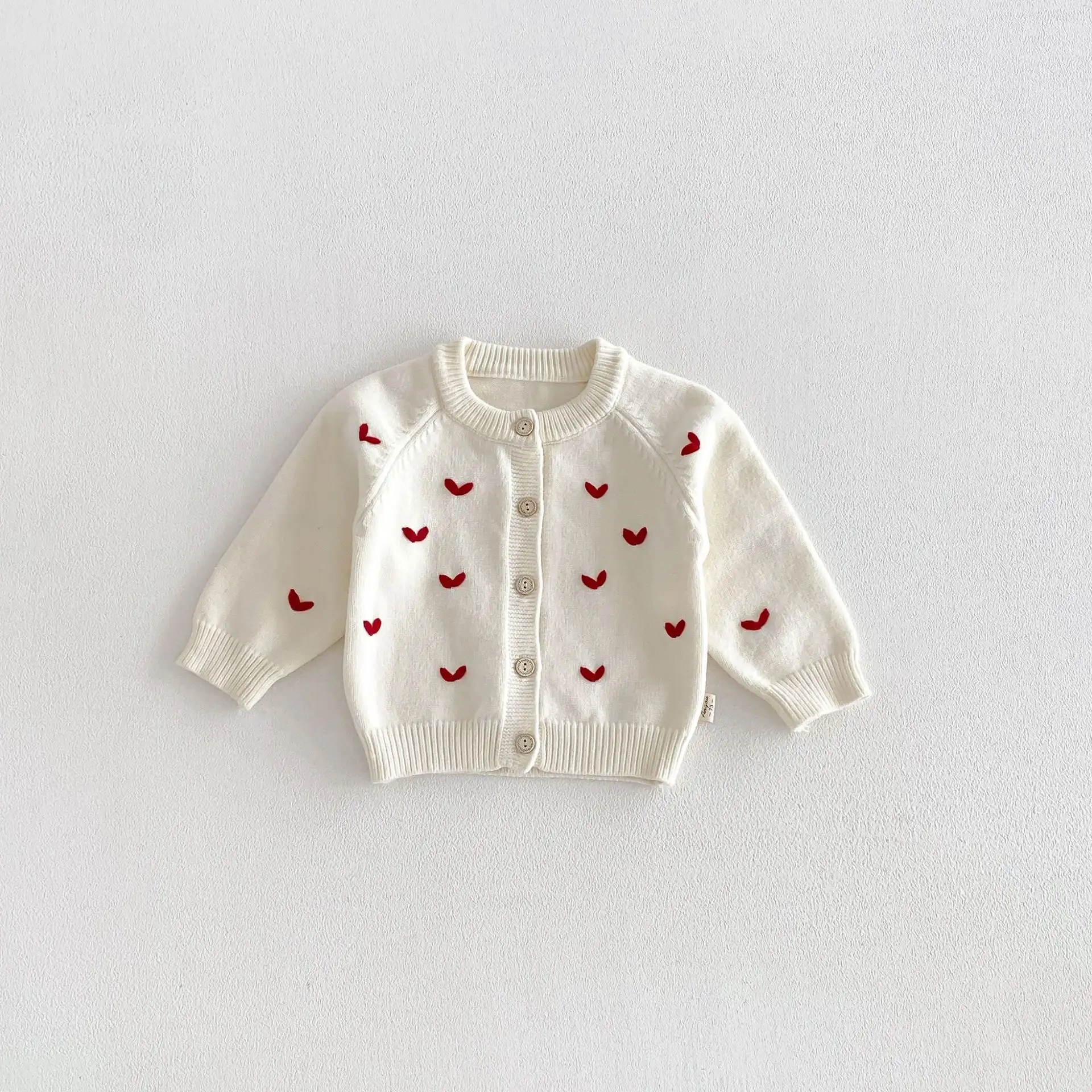 Love Embroidered Knitted Cardigan Sweater - Women's Casual Open Front Coat