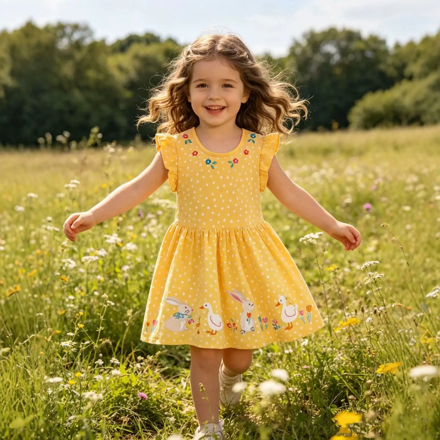 Fashionable Trendy Cartoon-embroidered Princess Dress