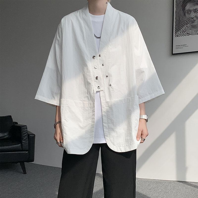 Retro Buttoned Sun-Protective Short-Sleeve Shirt For Men