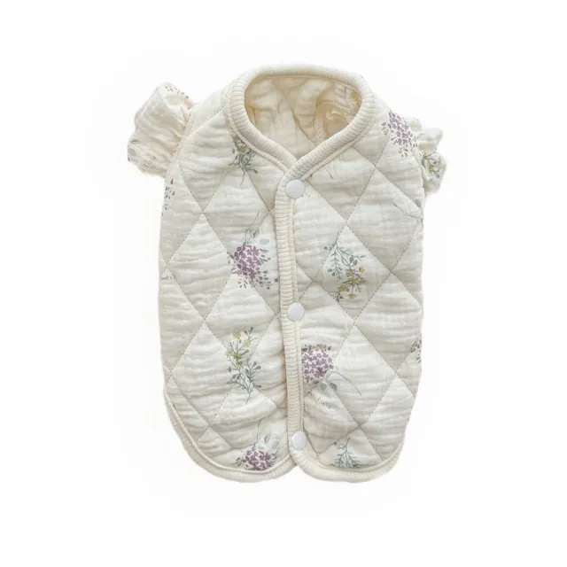 Pet Clothes Cotton padded Clothes Home Clothes Flounced Sleeve Lavender - Shop at LoveMi