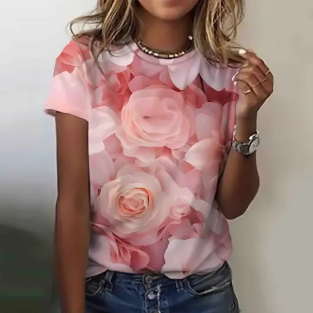 Women's Fashion Personalized 3D Floral Printed Casual T shirt 3E5Zlwn - Shop at LoveMi