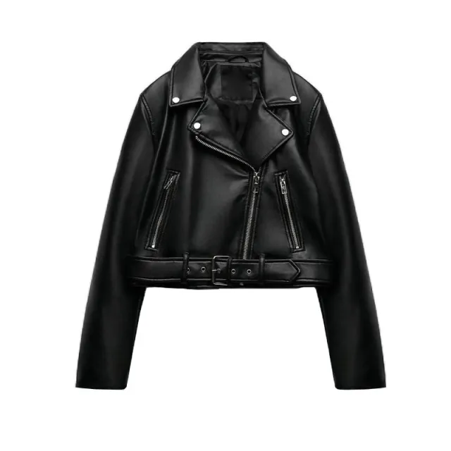 Women's Fashion PU Jacket Coat Black - Shop at LoveMi