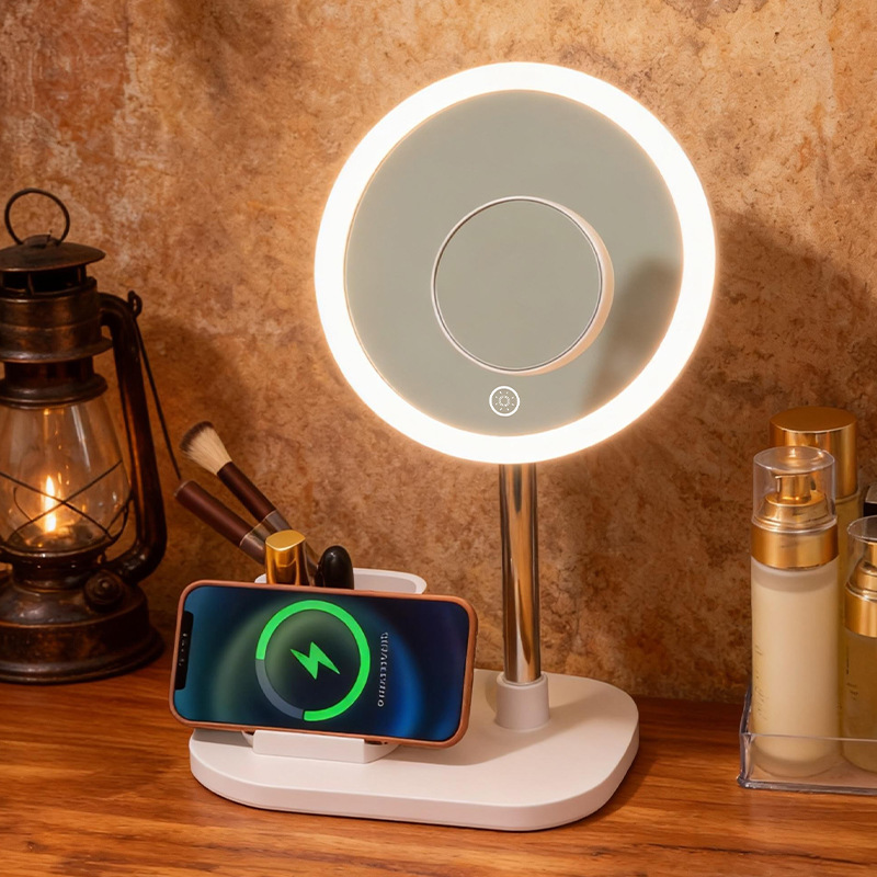 LED Makeup Mirror With Lighting And Wireless Charging