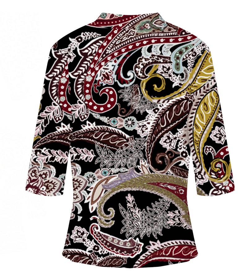 European And American Leisure Printed Knitted Cardigan