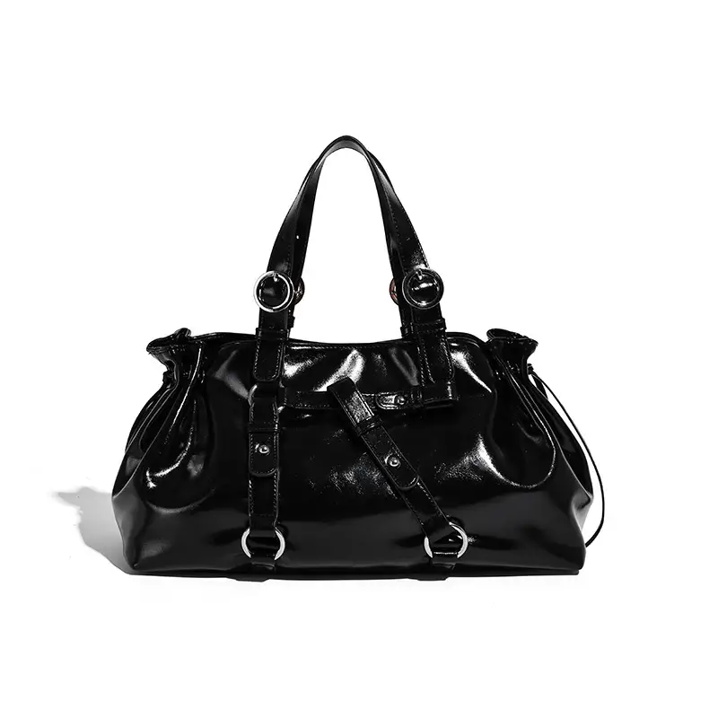 Versatile Oil Wax Leather Commuter ShoulderCrossbody Bag