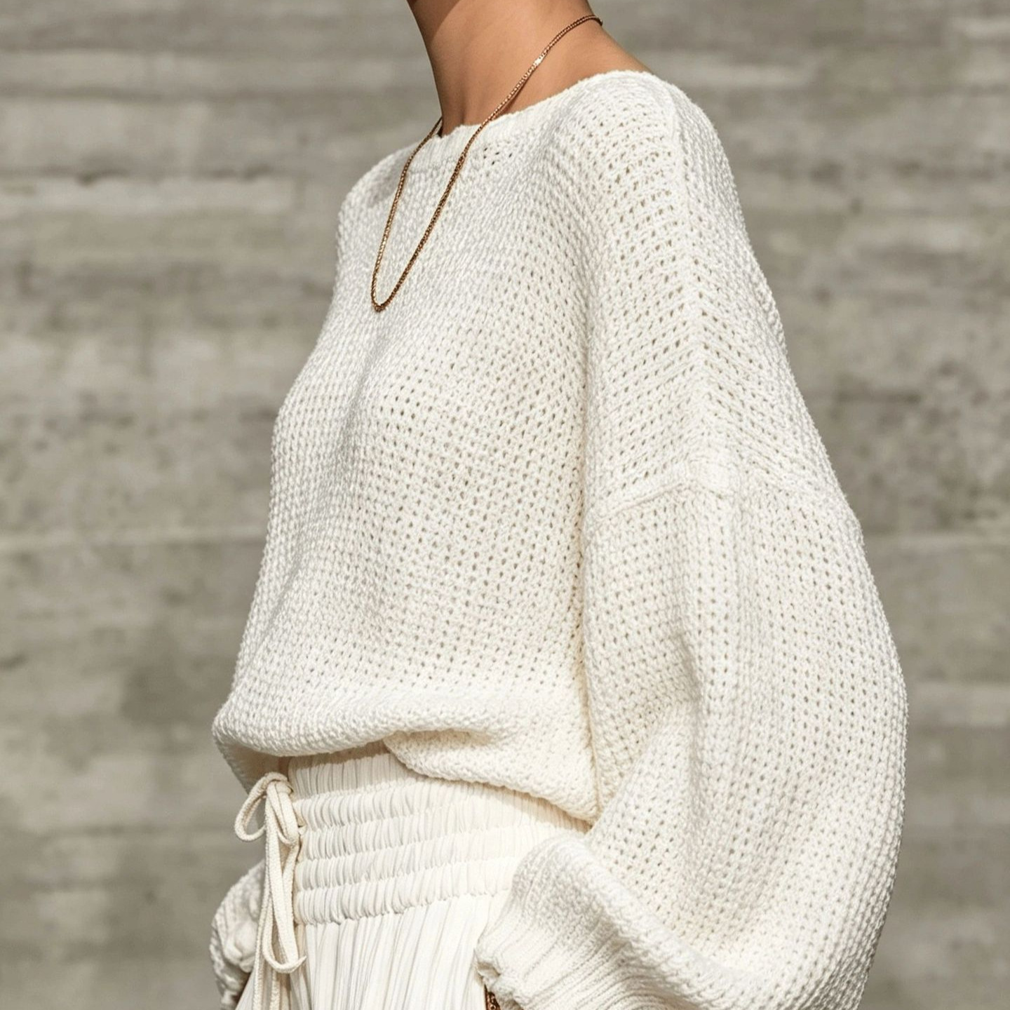 Women's Relaxed-fit Off-shoulder Hollow-out Knit Top 3b1cf195 Eba2 4750 A9d4 B69c9bd60a03
