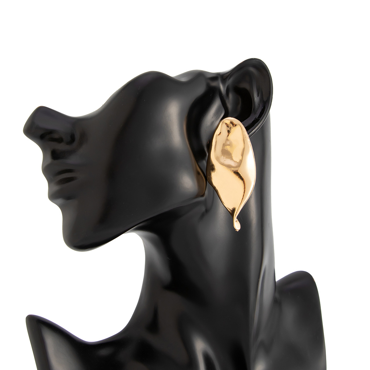 Liquid Metal Pleated Flower Stud Earrings