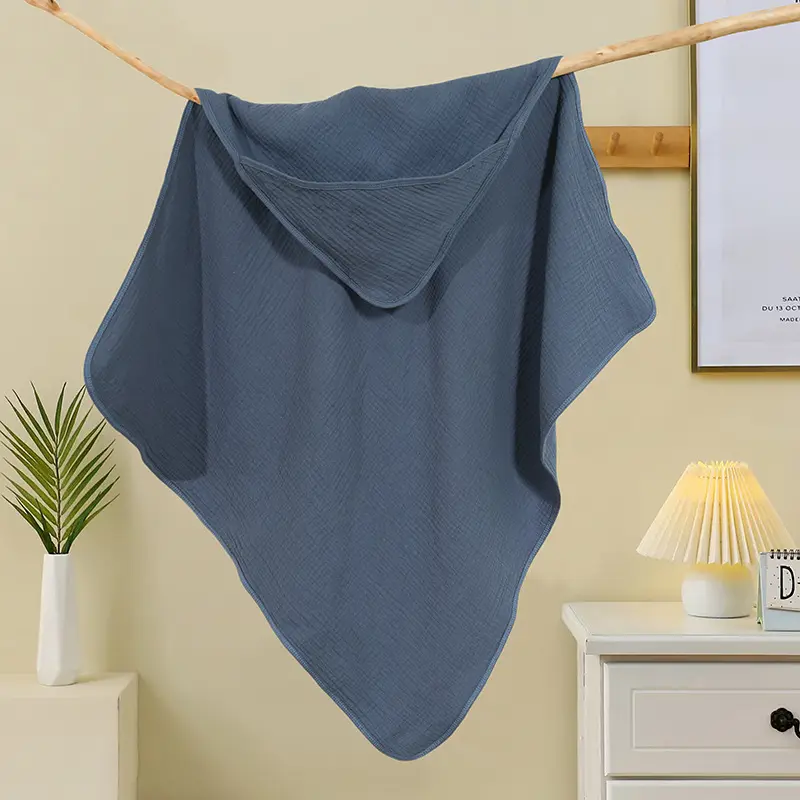 Solid-color Cotton Crepe Baby Swaddle Blanket