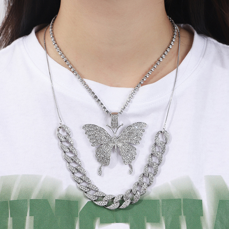 Elegant Rhinestone Cuban-link Necklace For Women