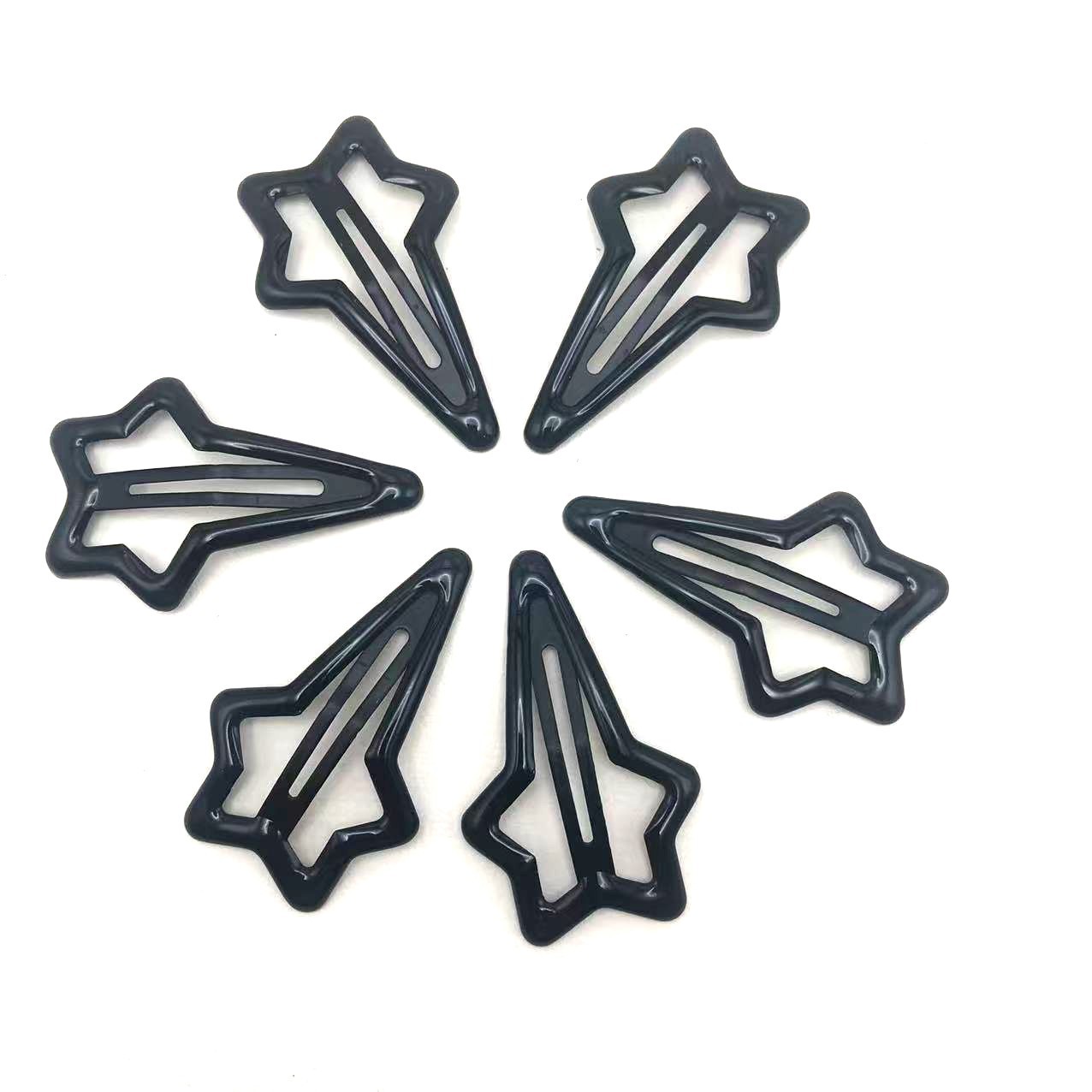 Five-pointed Star Hair Clip In Solid Color With Oil-drip Design