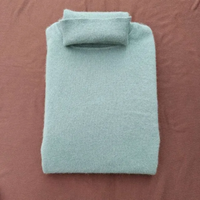 Cashmere Sweater High Lapel Knitted Pullover Bottoming Shirt Mint - Shop at LoveMi