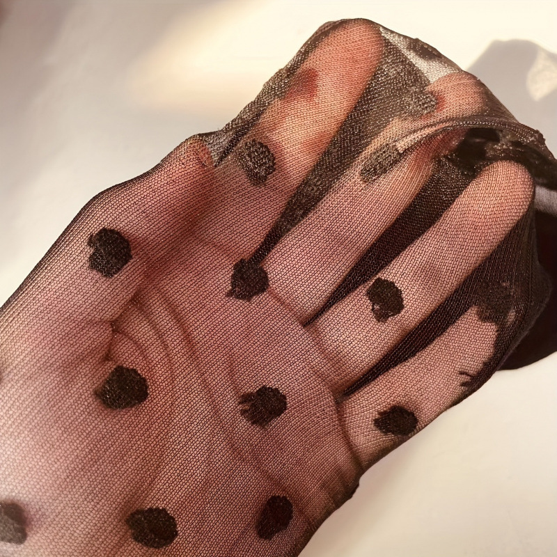 Black White Polka Dot Sheer Ankle Socks