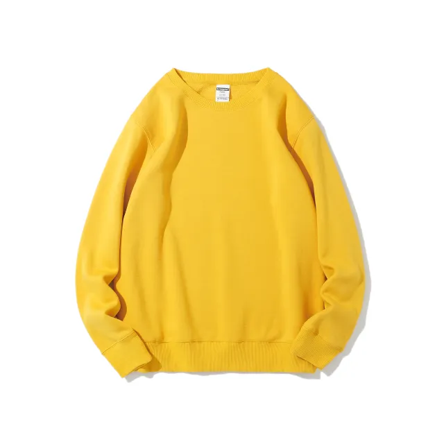 Polar Fleece Round Neck Sweater Fleece lined Light Board Candy Color Long sleeved Thickened Coat Turmeric 2Xl - Shop at LoveMi