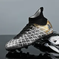 Soccer Shoes Long And Short Spikes Adult Student Race Shoes Training - Black - View 1