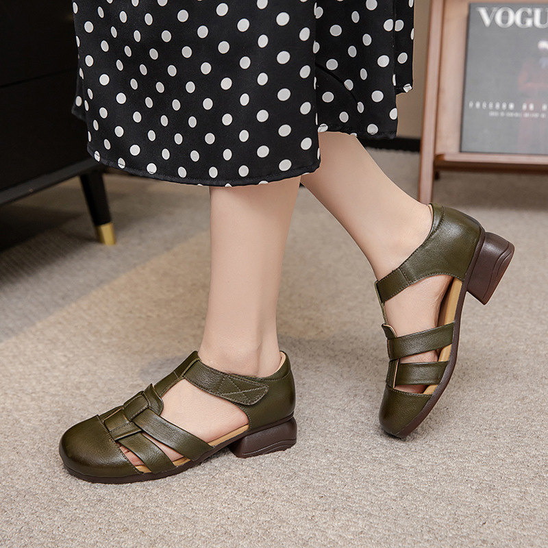 Woven Chunky-Heel Sandals, picture 2 of 4