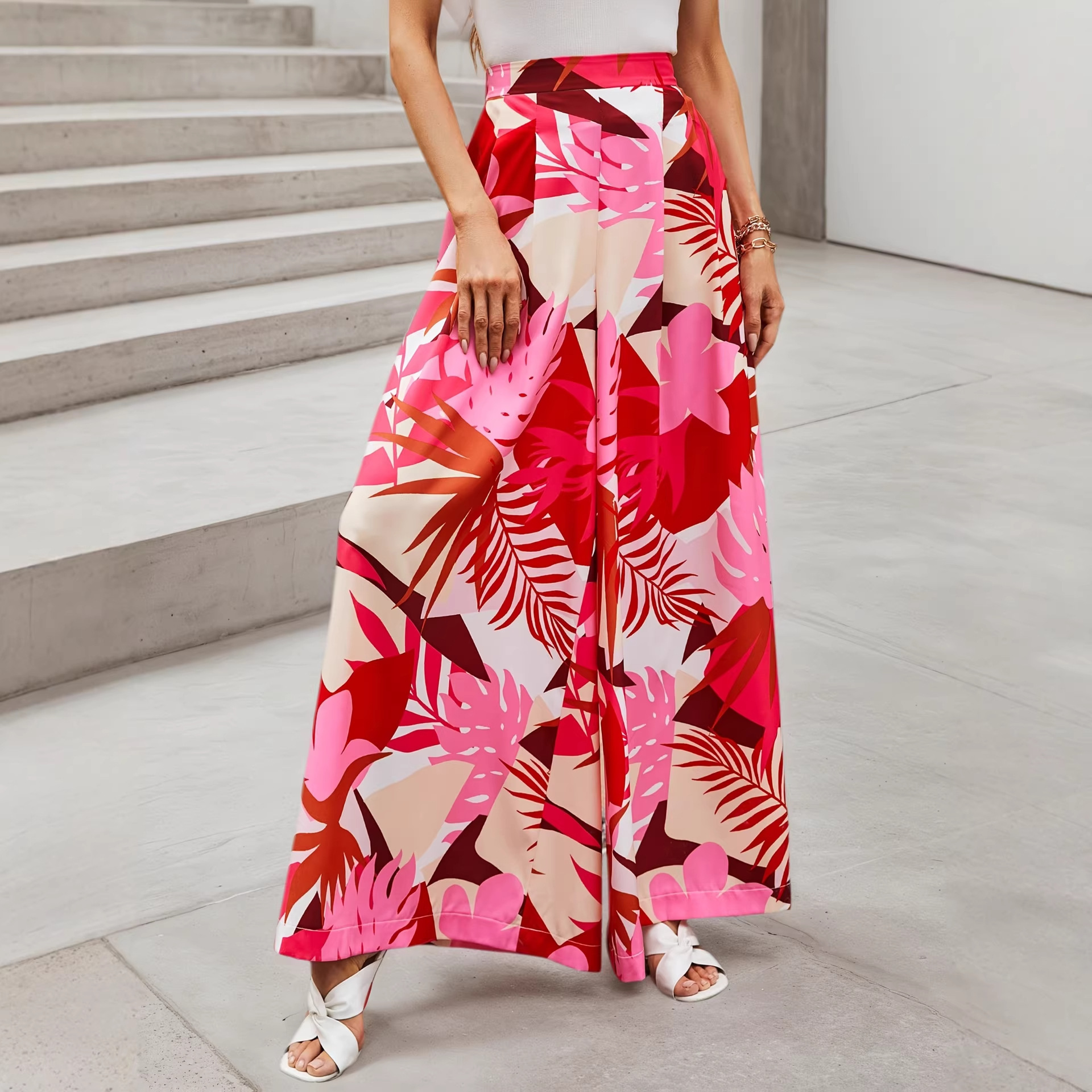 Bohemian-style High-waisted Womens Beach Pants For Summer