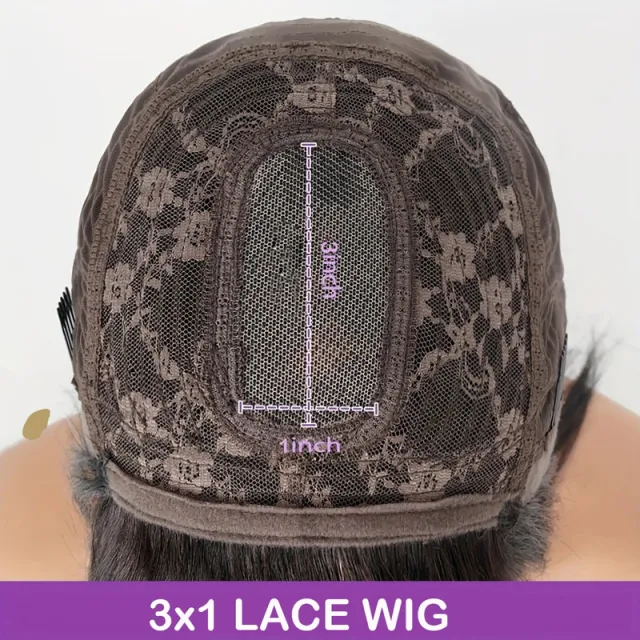 Bobo Real Human Hair Front Lace Wig 3X1 1B 150 Density - Shop at LoveMi