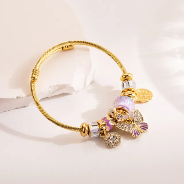 Stylish Adjustable Bracelet Simple All match Couple Bracelet Purple - Shop at LoveMi