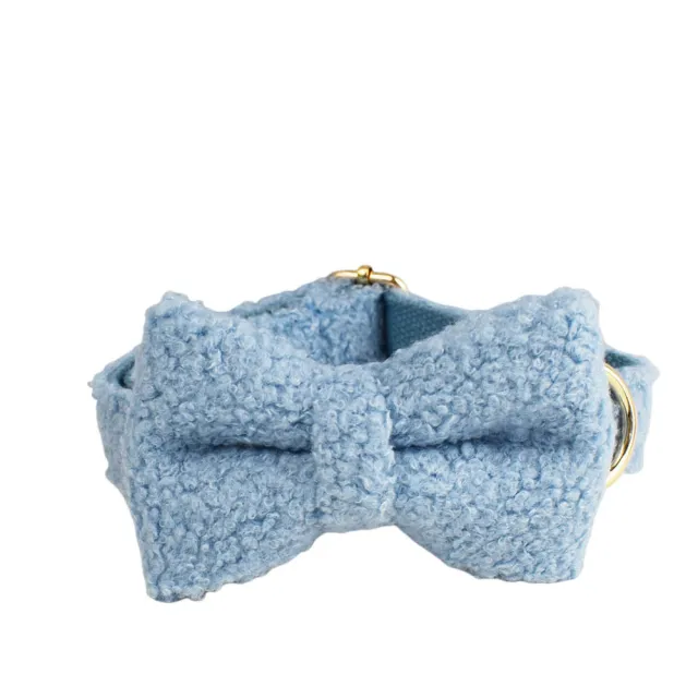 Blue Teddy Bear Dog Breast Collar Pet Collar Dog Collar Bow - Shop at LoveMi