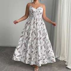 New Gentle French-style First Love Floral Spaghetti Strap Dress - Floral - View 1