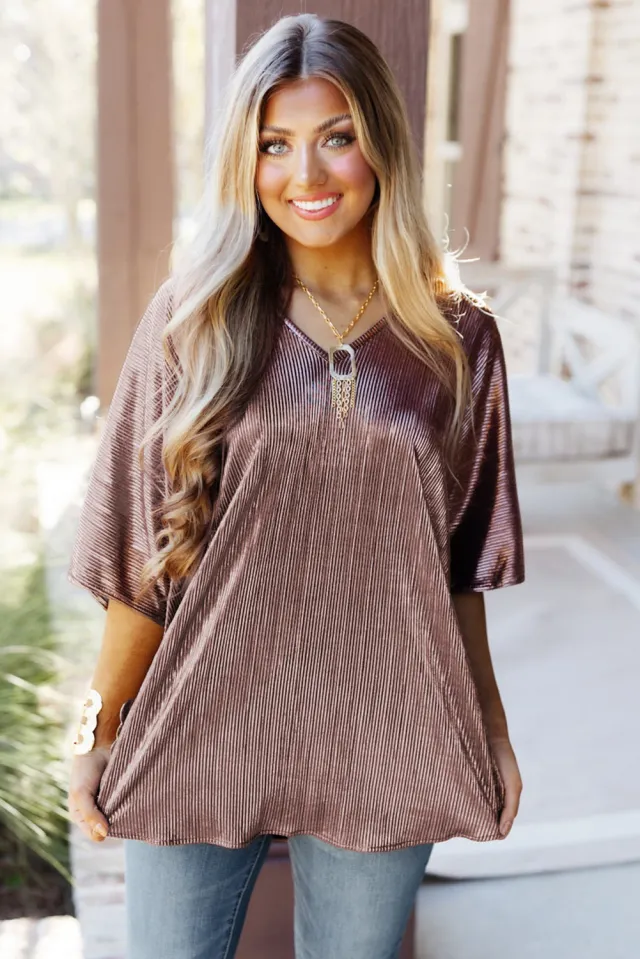 Metal Pullover V neck Batwing Short Sleeve Top T shirt Gold - Shop at LoveMi
