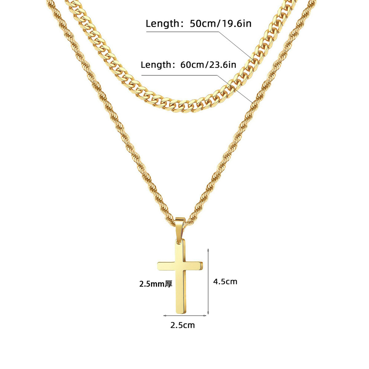 Light Luxury Cross Pendant Necklace