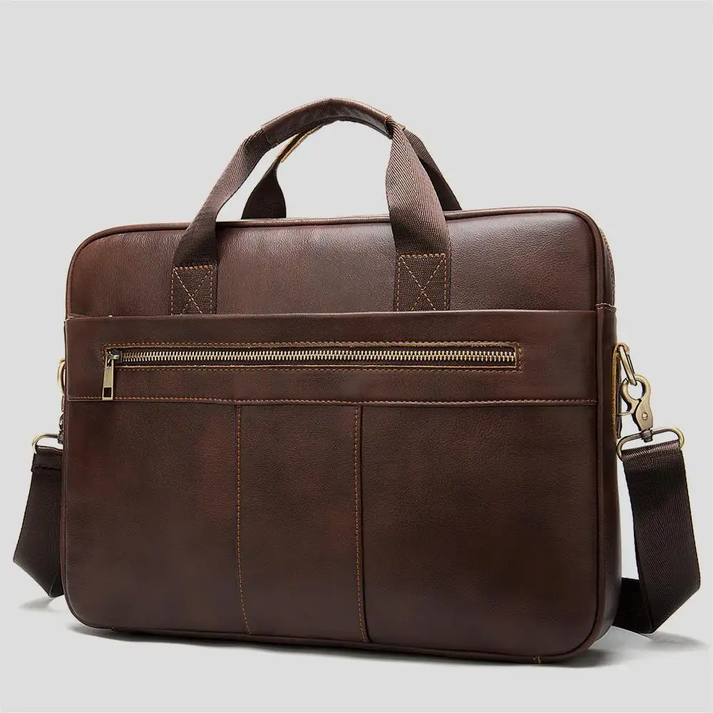 Men's Leather Briefcase Business Bag First Layer Cowhide Portable