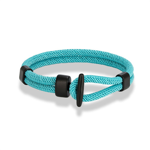 Black Anchor Strap Men's Simplicity Casual Wristband Bracelet