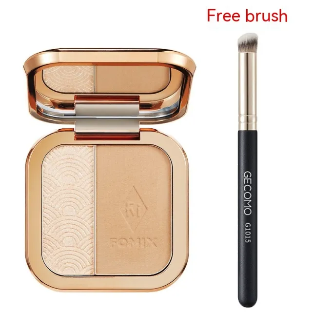 Two color Highlight Repair Makeup Palette Repair Brush - Shop at LoveMi