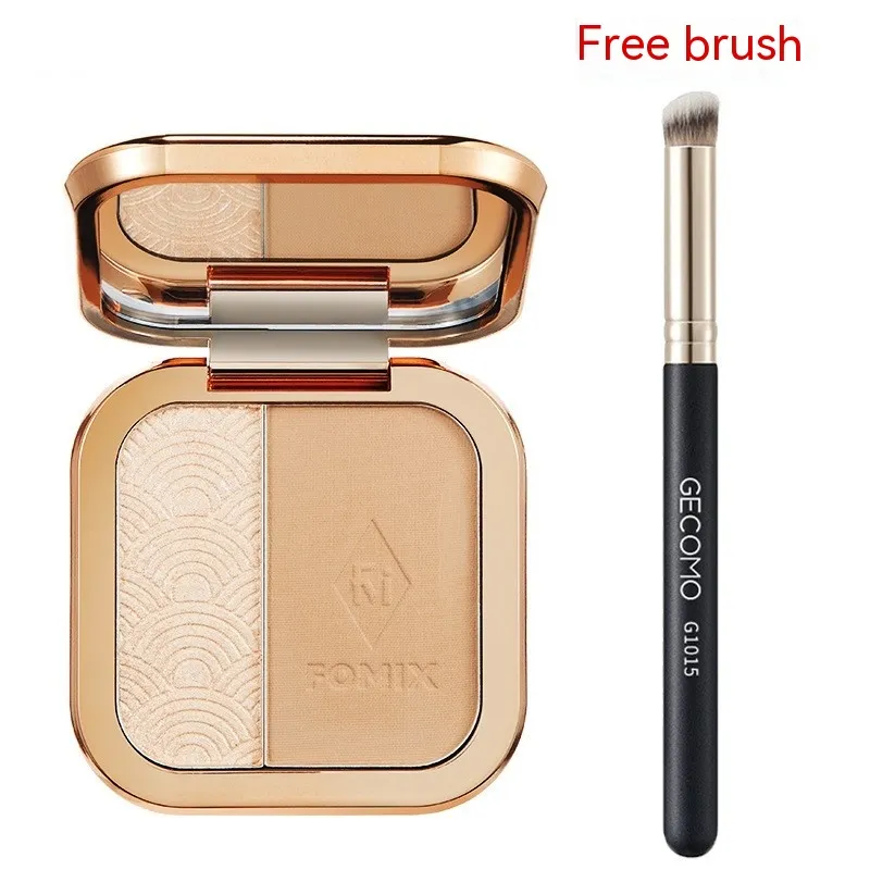 Two-colour Highlight Repair Makeup Palette - Repair Brush