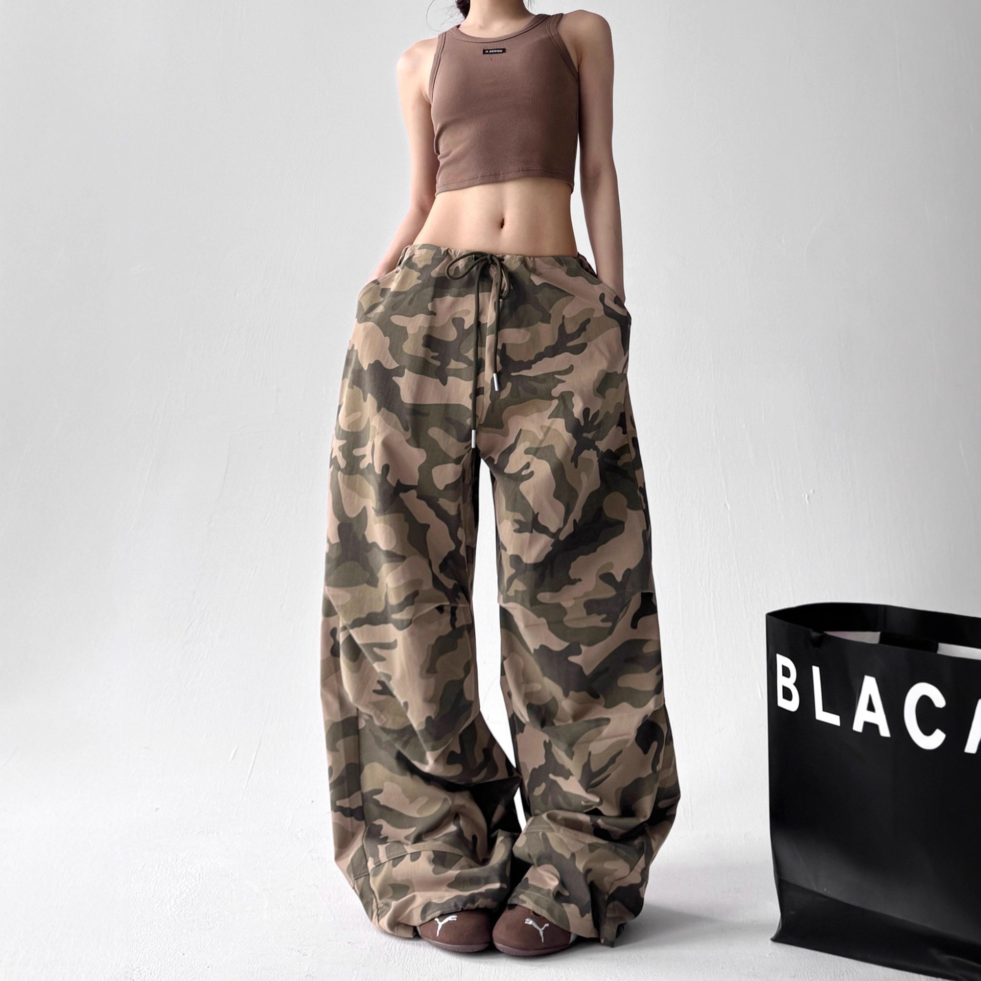High-waisted Relaxed-fit Wide-leg Pants For Tall Women Casual Trousers