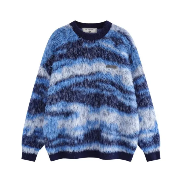 Round Neck Sweater Handsome Undershirt Blue - Shop at LoveMi